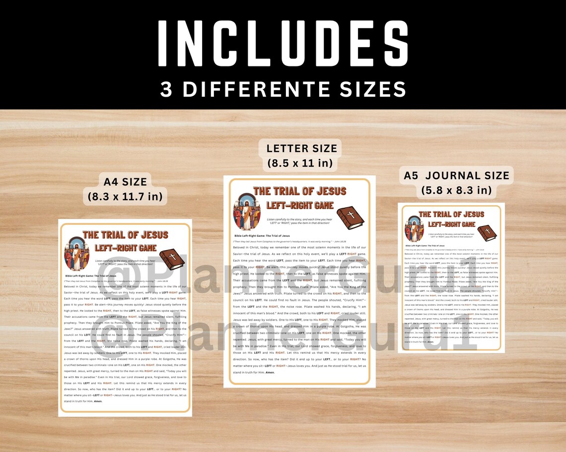 Bible Left Right Game Printable | the Trial of Jesus | Christian Gift ...
