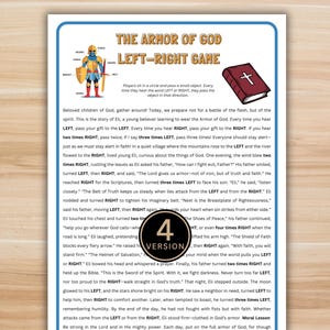 Armor of God Left Right Game | Bible Activity for Kids | Sunday School Printable | Christian Lesson Game | VBS Game | Bible Memory Game