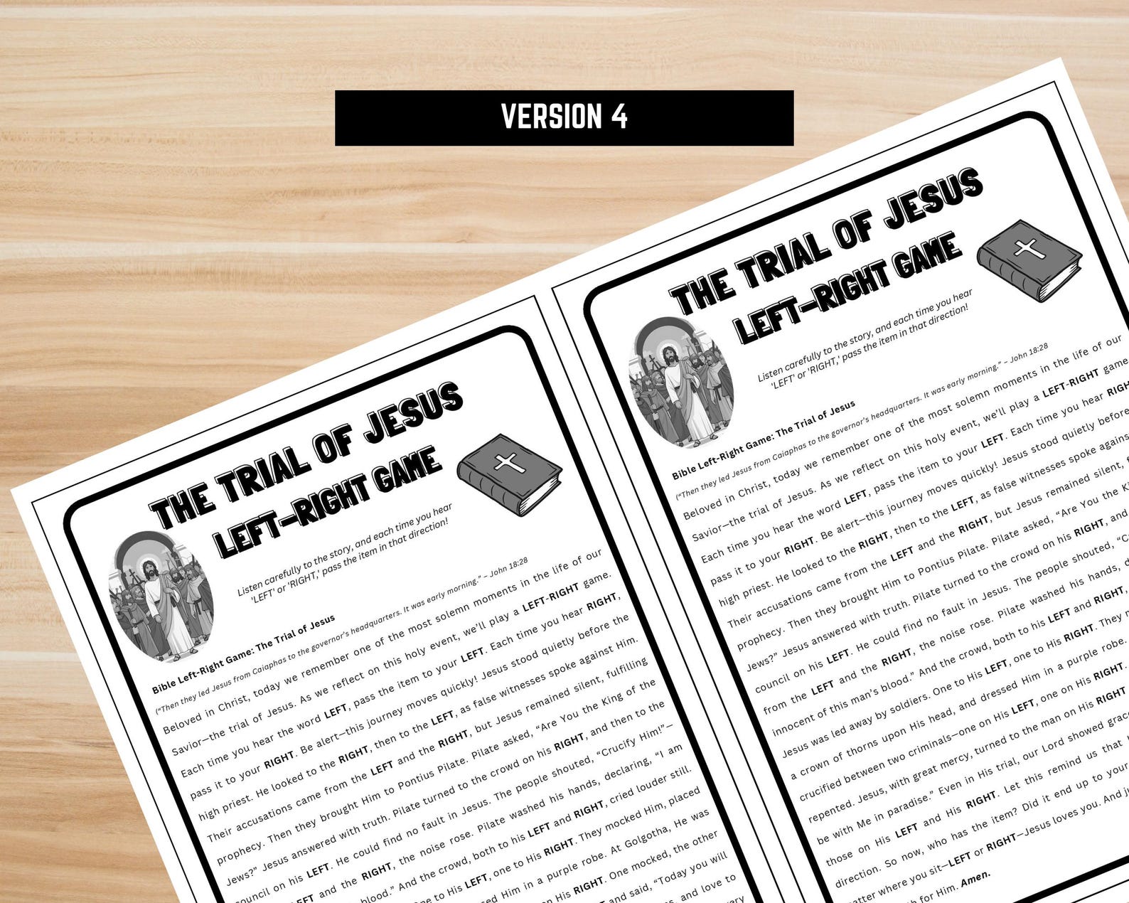 Bible Left Right Game Printable | the Trial of Jesus | Christian Gift ...