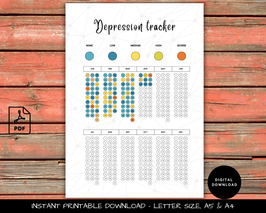 Depression Tracker - A5 Journal Page - Printable Mental Health Log ...
