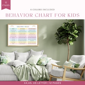 Behavior Chart for Kids | Behavior Chart | Behavior Reward Chart ...