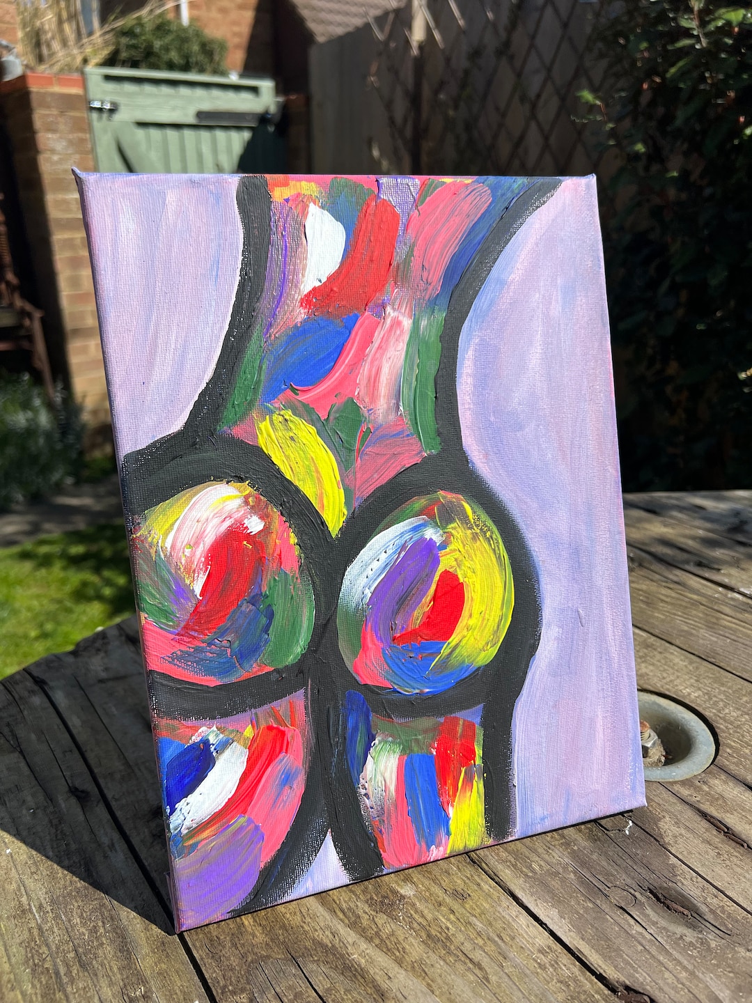 Rainbow Naked Body Painting on Canvas Etsy
