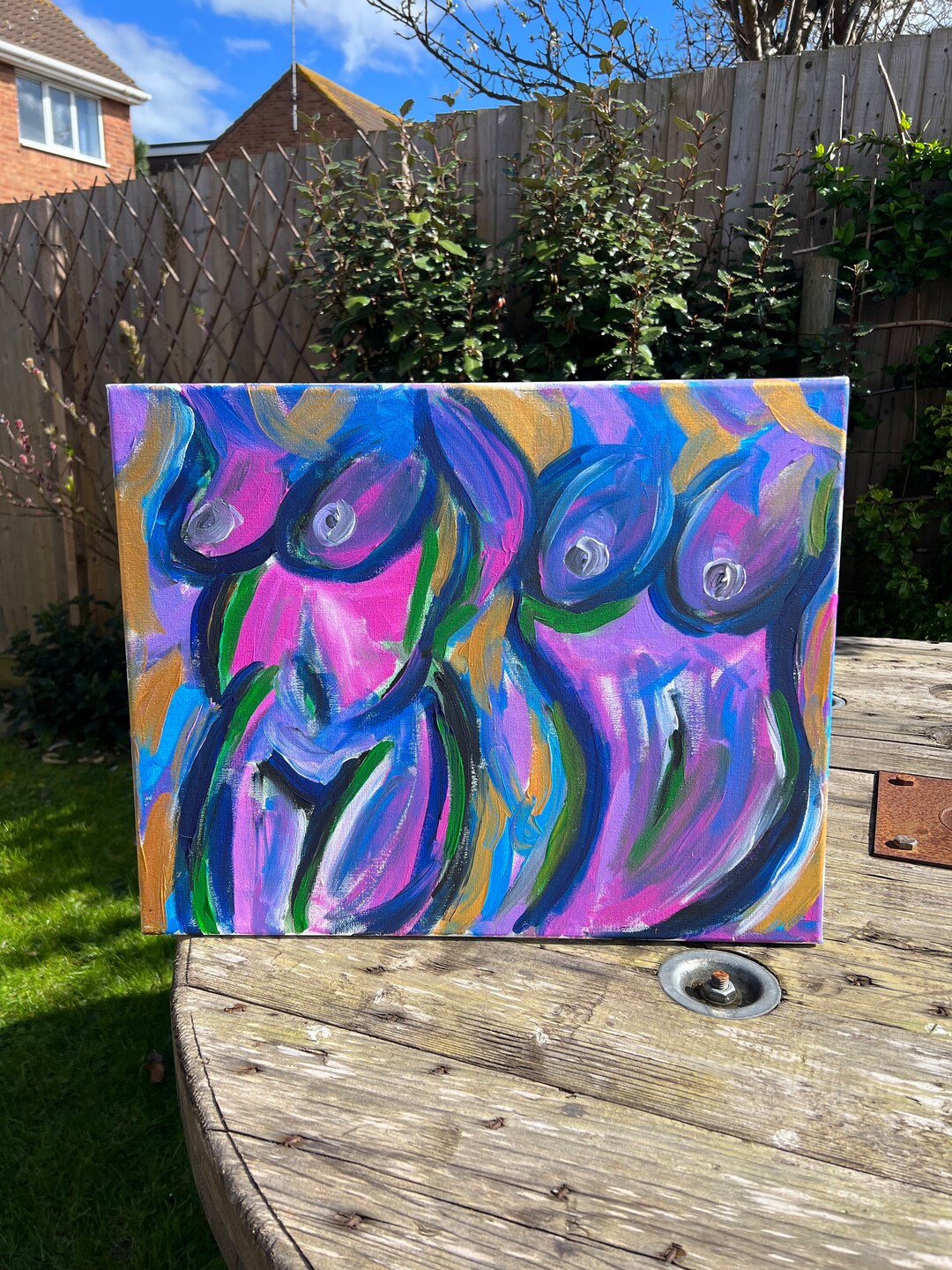 Duo Naked Body Painting on Canvas Etsy