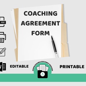 Coaching Agreement Form, Life Coaching Contract