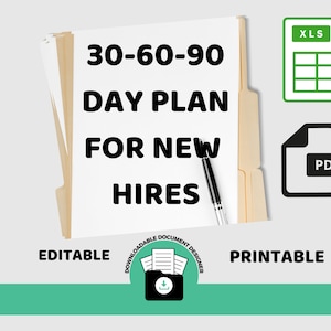 30 60 90 Day Plan Template: New Employee Onboarding (Digital Download)