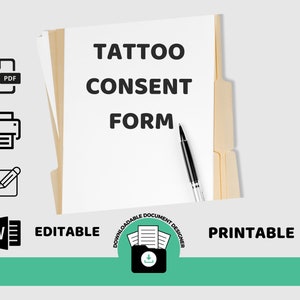 Tattoo Consent Form: Editable Waiver Template (Digital Download)