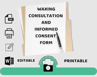 Waxing Consultation Form: Editable Informed Consent (PDF & DOCX)