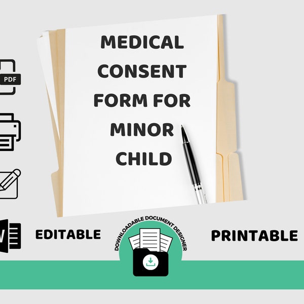 Grandparent Medical Consent (FOR A MINOR), Medical Consent Form for Minor Child