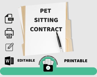 Pet Sitting Contract, Pet Sitting Service