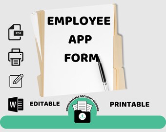 Employee Application Form, Employee App Form