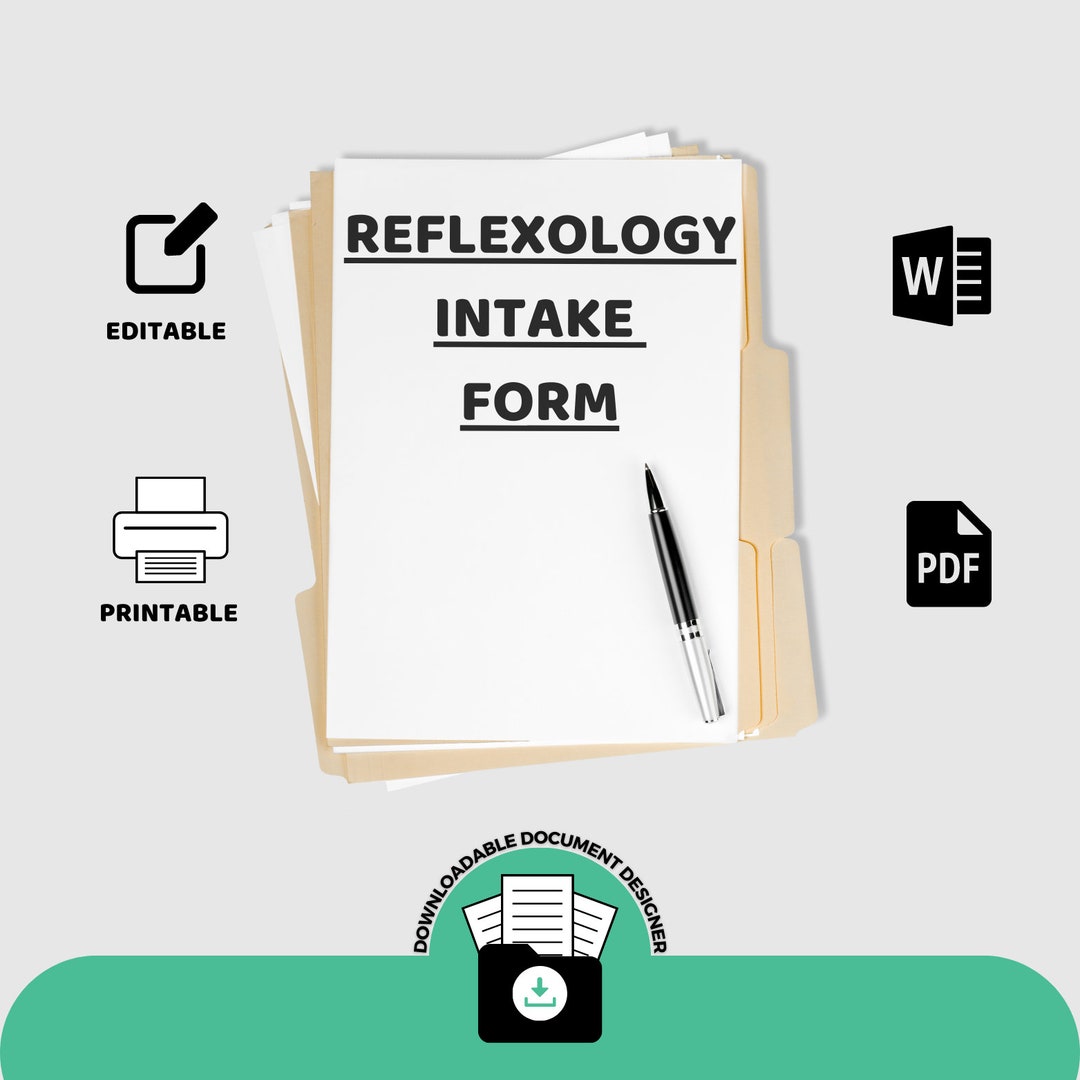 REFLEXOLOGY INTAKE FORM / Editable in Word Document Pdfs - Etsy
