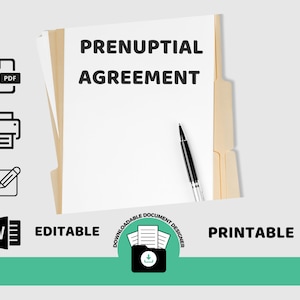 Prenuptial Agreement, Marriage Contract Template