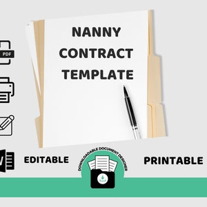 Nanny Contract Template, Dry-Nurse Contract, Governess Agreement