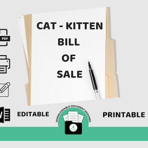 Cat Bill Of Sale, Kitten Bill Of Sale