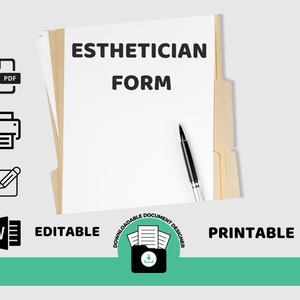 Esthetician Forms Template: Editable Contract (Digital Download)