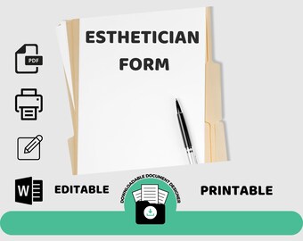 Esthetician Forms Template: Editable Contract (Digital Download)