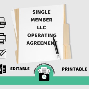 Single Member LLC Operating Agreement Template