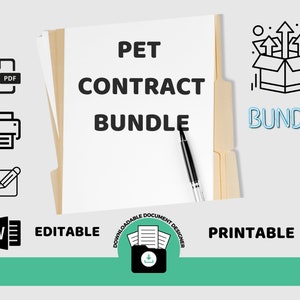 Pet Contract&#39;s  Bundle - Bill of sale, Walking, Boarding etc