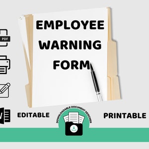 Employee Warning Form, Employee Disciplinary Notice