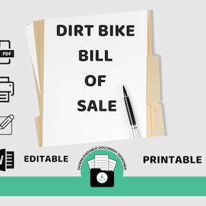 Dirt Bike Bill of Sale Contract, Dirt Bike Purchasing