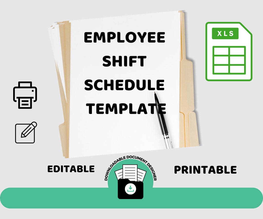 Employee Shift Schedule Template, Shift Organiser - Etsy