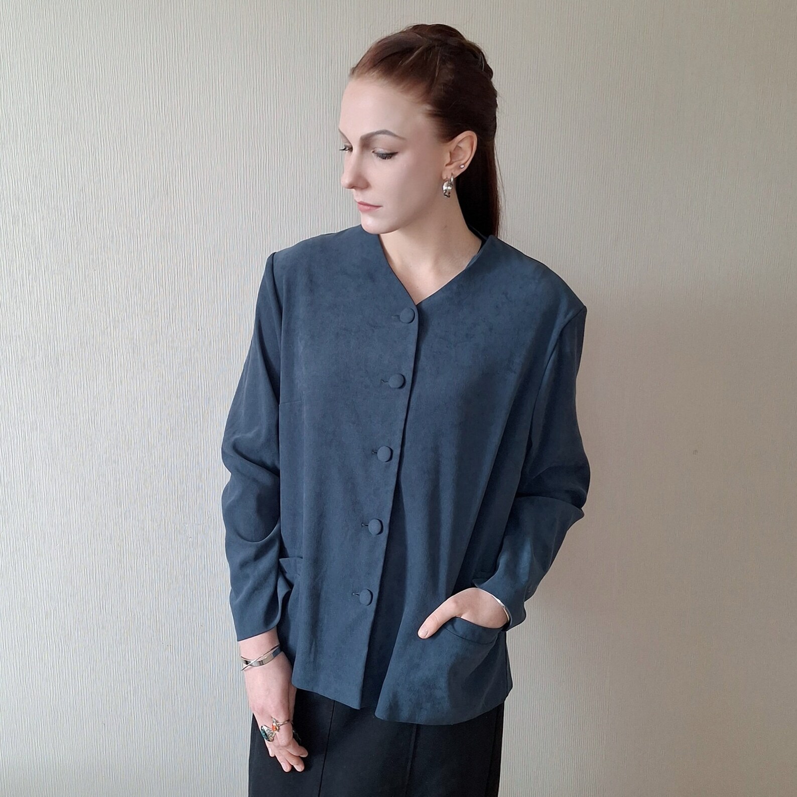 Vintage 90s Faux Suede Straight Cut Boxy Oversized Blazer In Navy Etsy Vintage 90s Faux Suede Straight Cut Boxy Oversized Blazer In Navy Etsy