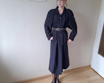 Vintage 1990s Classic Oversized Long Maxi Tailored Trench Coat in