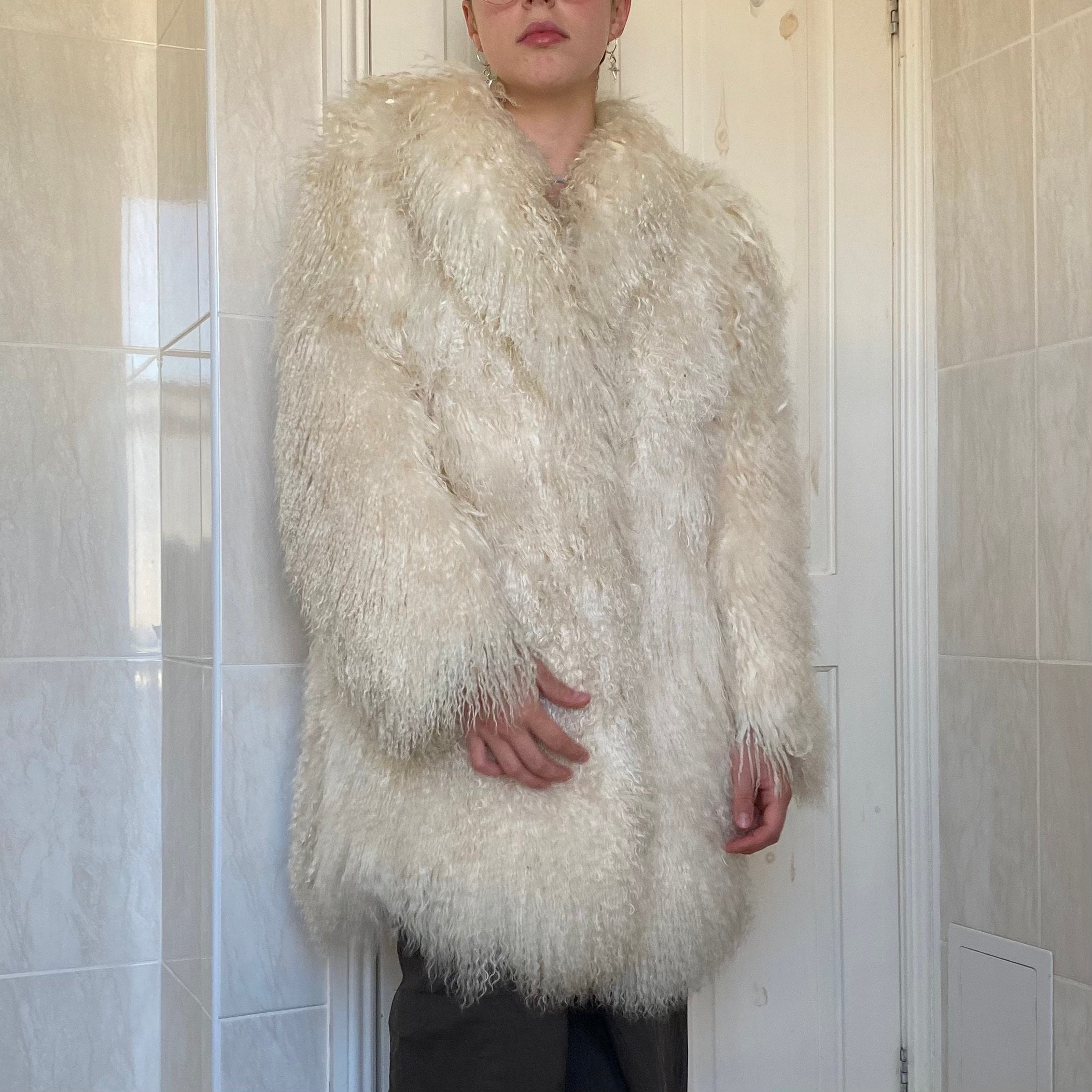 Dimitrios Furs Brown Mink Fur Jacket with Tibetan Lamb Fur