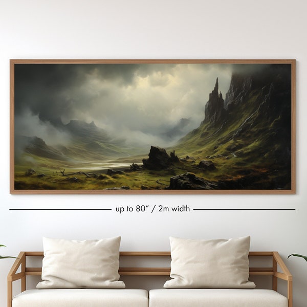 Scotland Panorama Poster Print Authentic Landscape Artwork For Living Room Scottish Highland Wall Art Isles of Skye Old Man of Storr