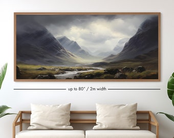 Superbe affiche panoramique de Glencoe en Écosse, œuvre d'art paysagère authentique, parfaite pour améliorer l'ambiance du salon