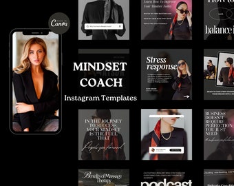 Mindset Coach Instagram Templates: Social Media Marketing (Canva Templates)