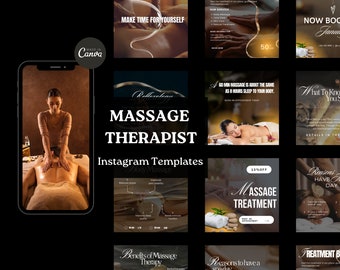 Instagram-mallar för massageterapeuter: Paket med sociala medier (digital nedladdning)