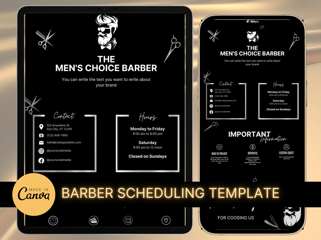 Barber Acuity Scheduling Site Template Barber Shop Acuity Etsy