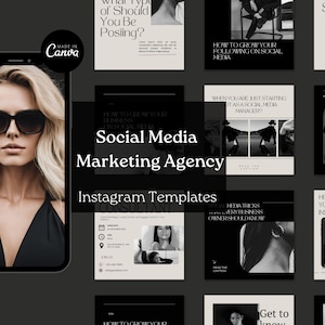 80 Social Media Marketing Agency Templates,Digital Marketing Agency Templates, Social Media Coach Template,Marketing Template, Canva