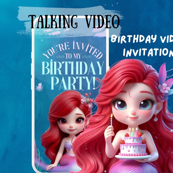 Birthday Party Video Invitation,Custom Self Edit Instant Download, Canva Template, Talking doll