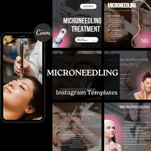 Microneedling Instagram Templates ,Derma Pen, Esthetician Templates, Skincare Template