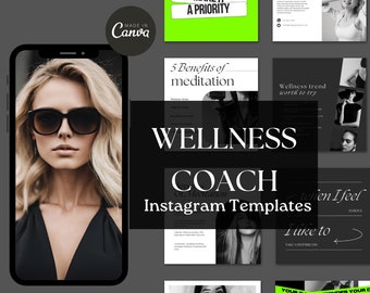 Instagram-sjablonen voor wellnesscoaches: Canva-sociale media (digitale download)