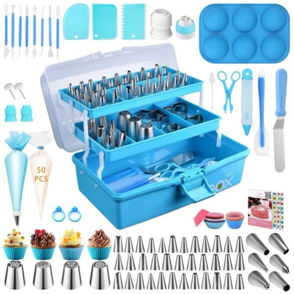 236 Pc Cake Decorating Kit, Beginner Baking Complete Set with Case