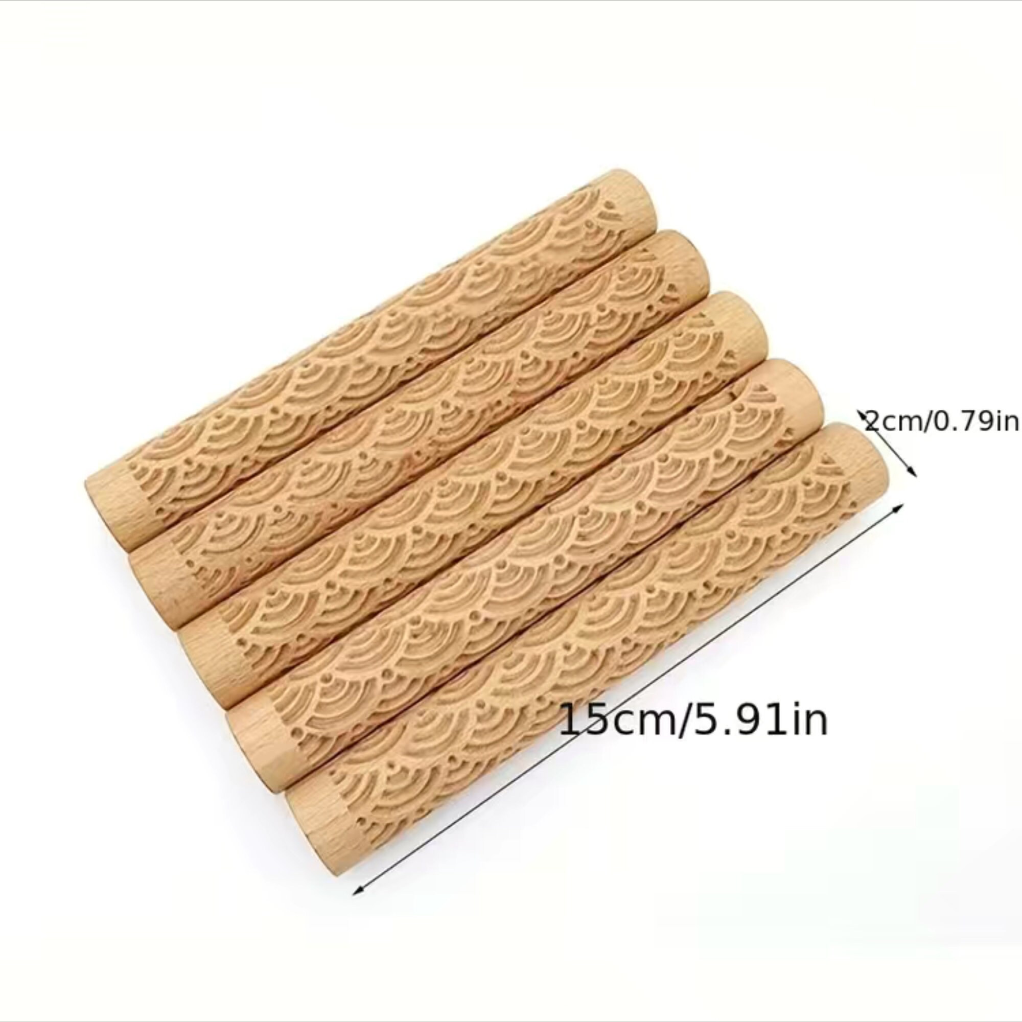 Textured Wooden Rolling Pins / 3 Designs / Clay Rollers Etsy