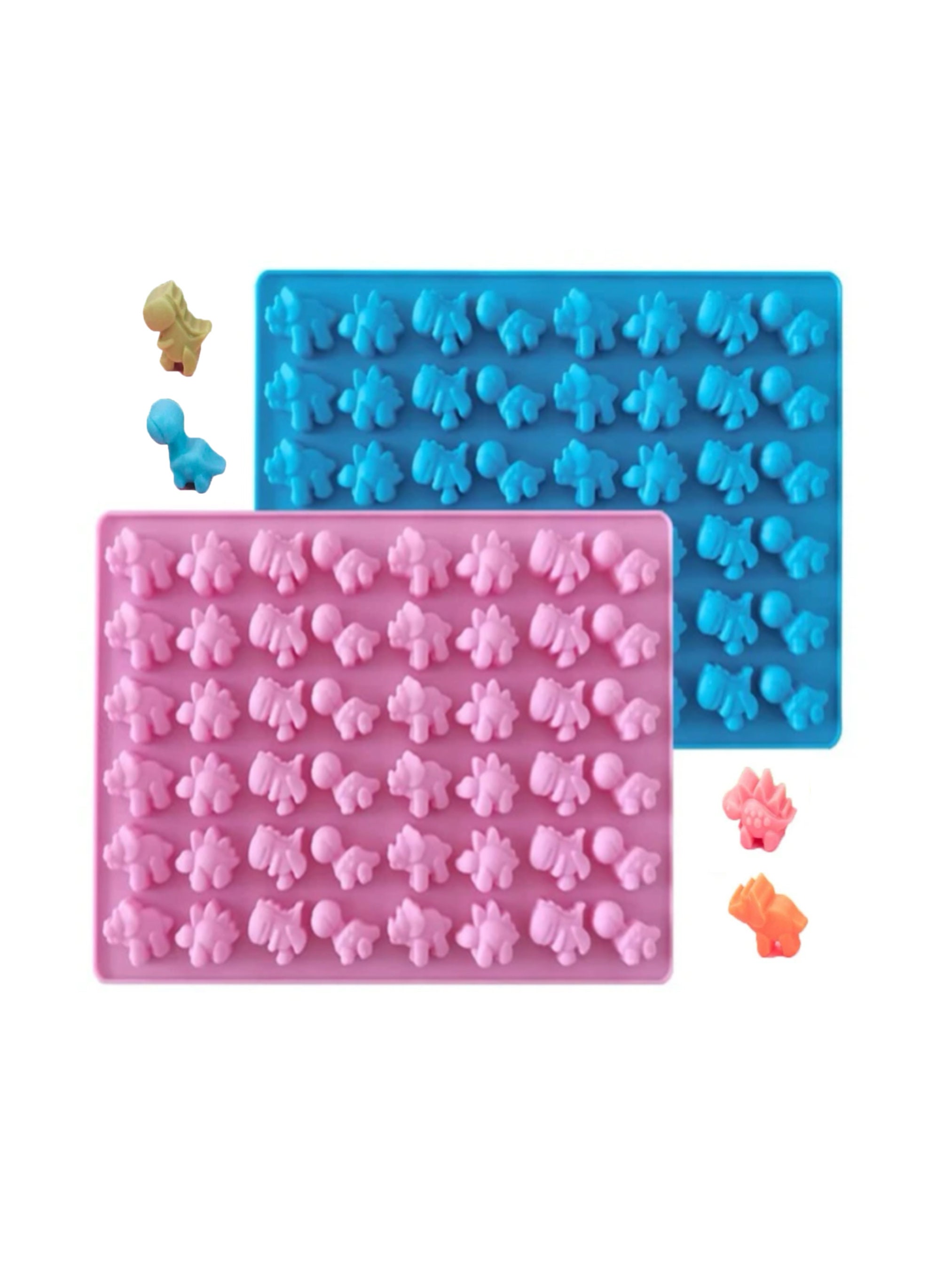 Dinosaur Molds Silicone Candy Molds Gummy Chocolate Tray for Hard Candy,  Fondant, Gummy, Jello, Ice Cube, Resin With dropper,3 pcs 