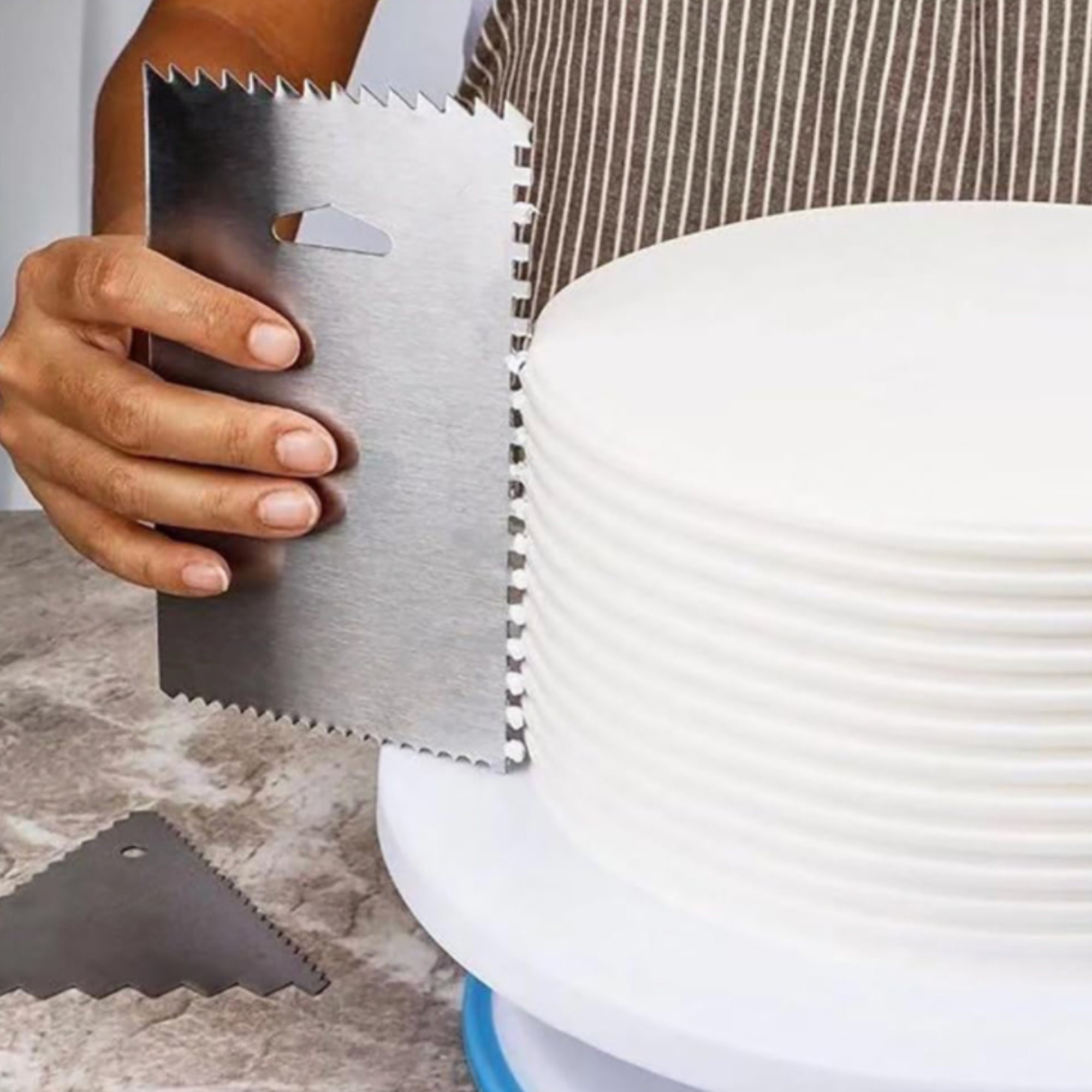 Cake Scraper Stainless Steel Icing Smoother