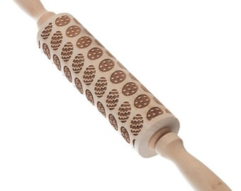 Embossed Easter Egg Rolling Pin / Texture Cookie Dough, Clay, Fondant