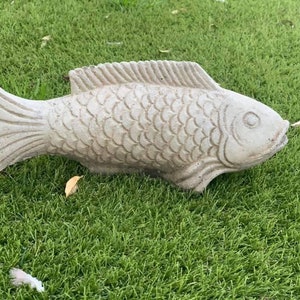 stone/concrete fish koi garden ornament