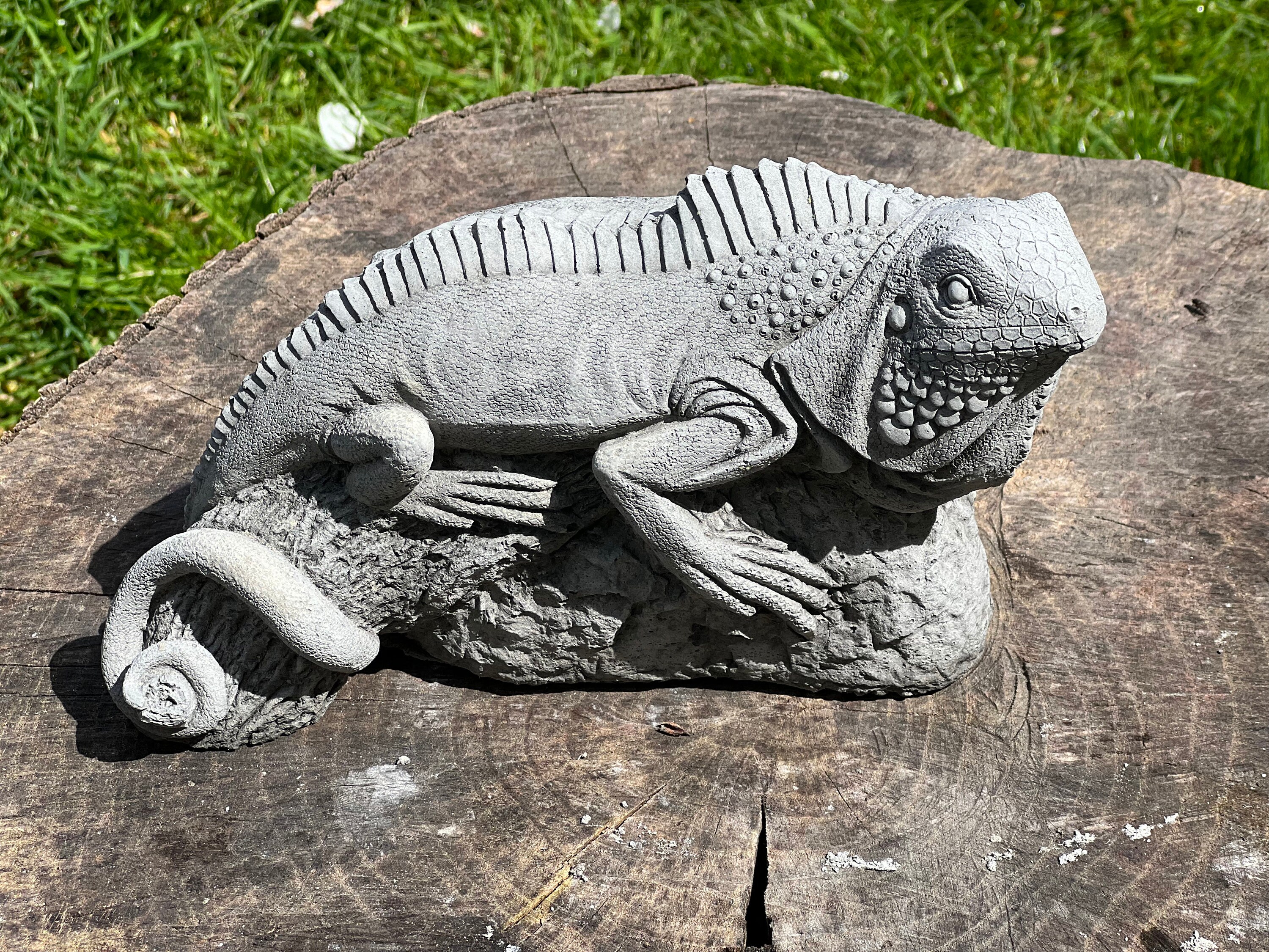 Stone/concrete Lizard Iguana Garden Ornament - Etsy