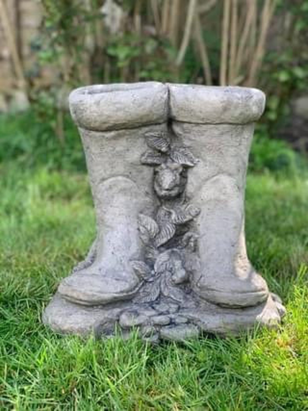 Stone/concrete Wellie Planter Plant Pot Garden Ornament Statue Etsy