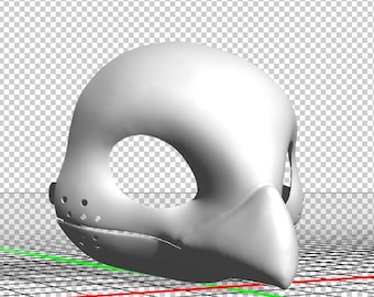 Kemono Bird Fursuit Head Base (STL, OBJ File)