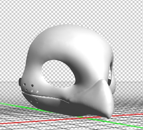 Kemono Bird Fursuit Head Base (STL, OBJ File)