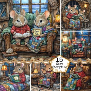 JPEG mignon aquarelle souris endormie Clipart Bundle lecture animal usage Commercial téléchargement immédiat papier artisanat indésirable journal Scrapbooking