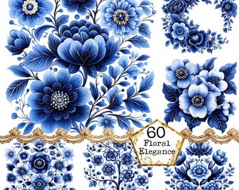 Paquete de imágenes prediseñadas de azulejos florales antiguos JPEG, azulejos mediterráneos florales, azulejos de cerámica, descarga instantánea, manualidades de papel, diario basura, álbumes de recortes