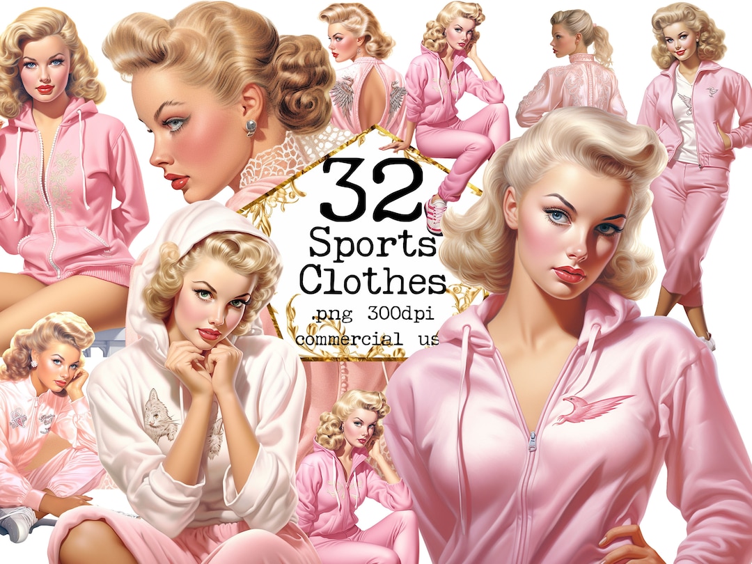 Sports Clothes Clipart Sport Girl Clipart PNG Bundle Junk Journal